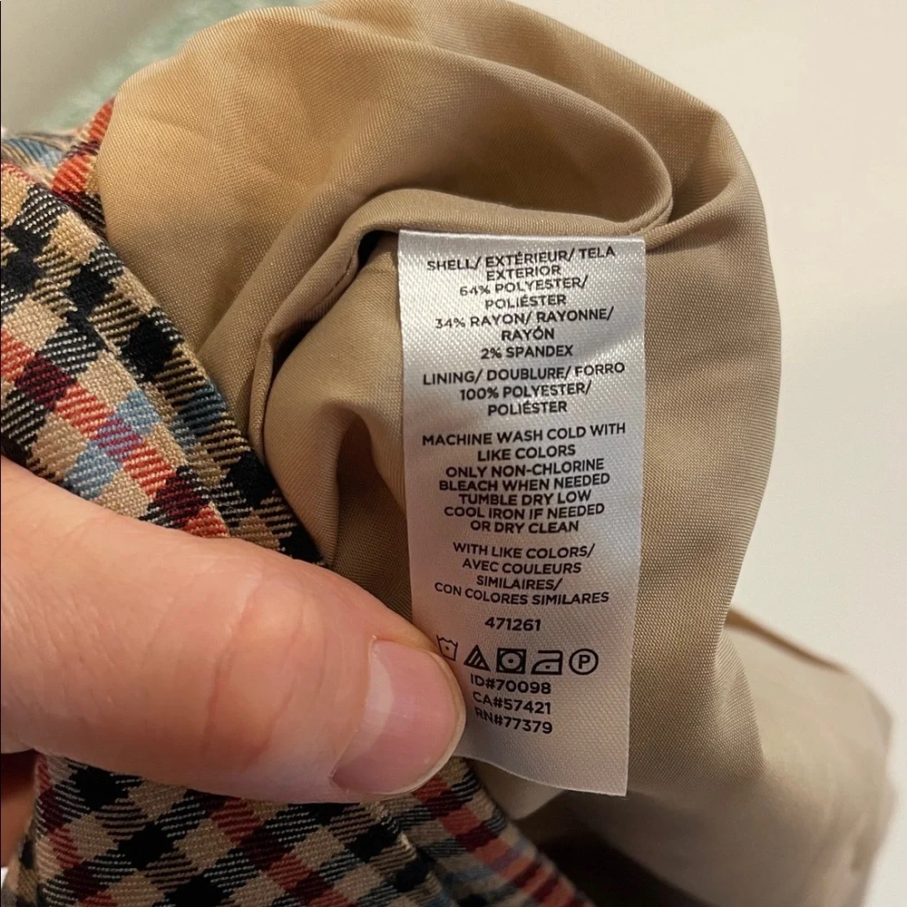 Ann Taylor Classic Plaid Pencil Skirt with Button Accents - Picture 7 of 7